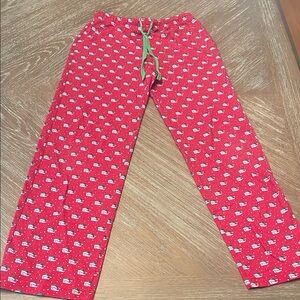 Vineyard Vines Red Kids Pajamas with Santa Hat Whale Print